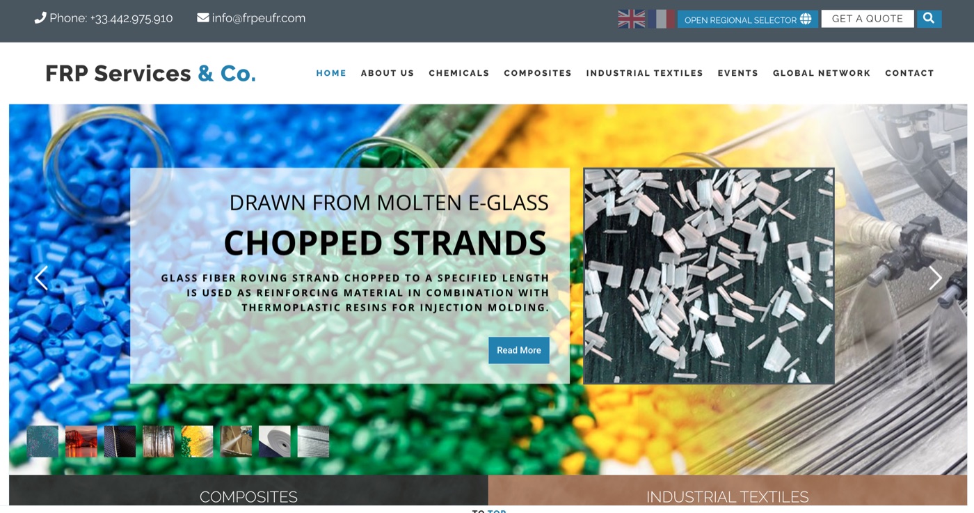 FRP Services and Company website homepage